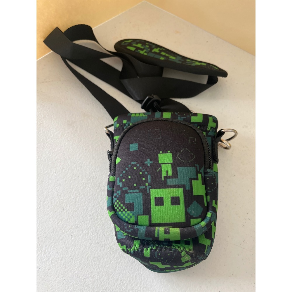 Minecraft Creeper Pixel Green Black Crossbody Bag Utility Pouch Gamer Accessory